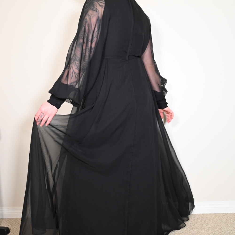 Vintage Sheer Layered Maxi Dress - Picture 2 of 3